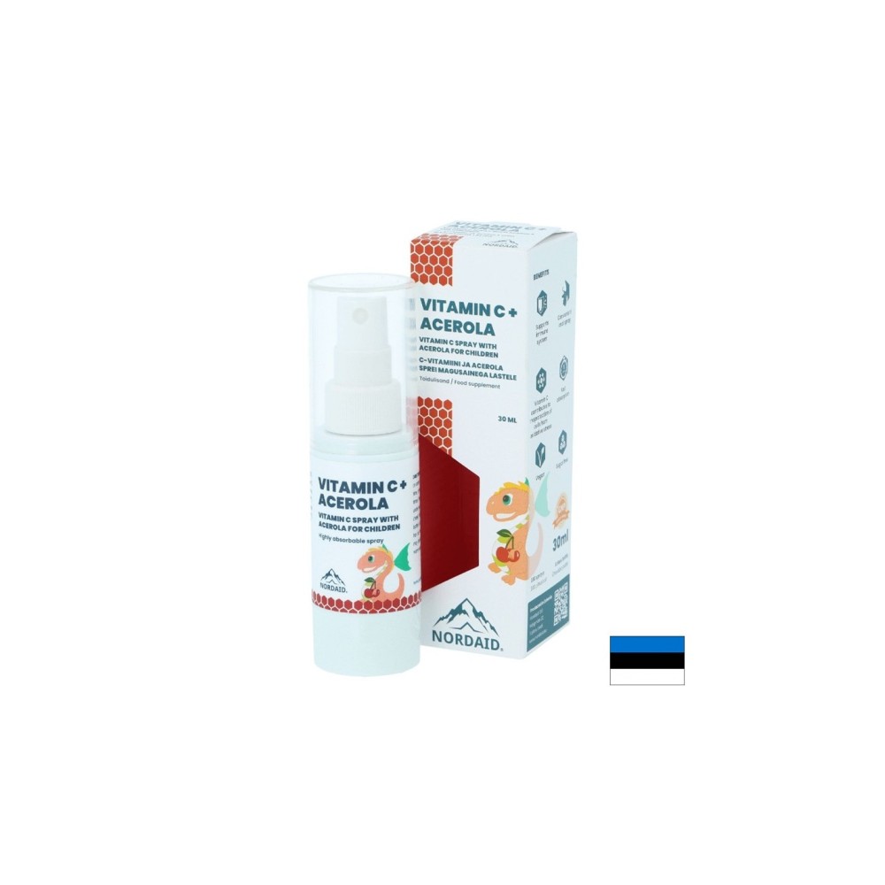 Имунитет - Витамин С + Ацерола, спрей с вкус на касис 30 ml/ 200 впръсквания Nordaid Имунитет - Витамин С + Ацерола, спрей с вкус на касис 30 ml/ 200 впръсквания Nordaid