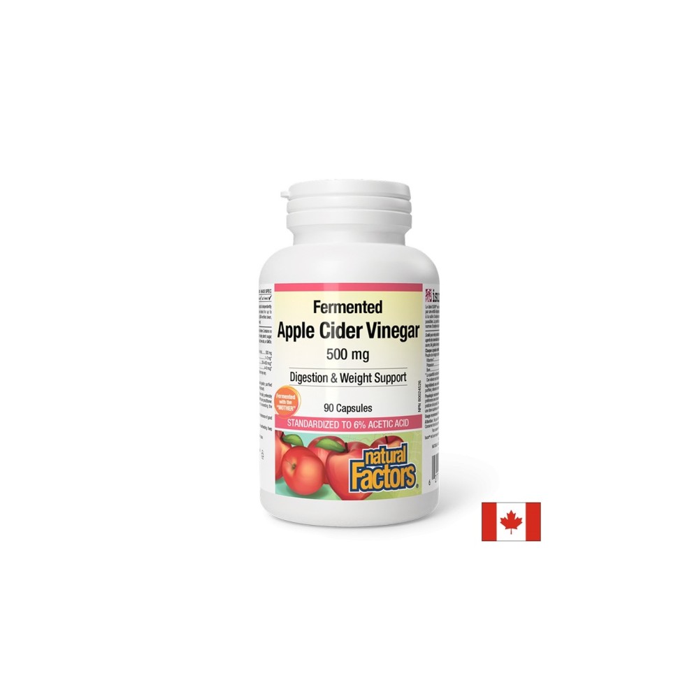 Apple Cider Vinegar/ Ябълков оцет 500 mg х 90 капсули Natural Factors