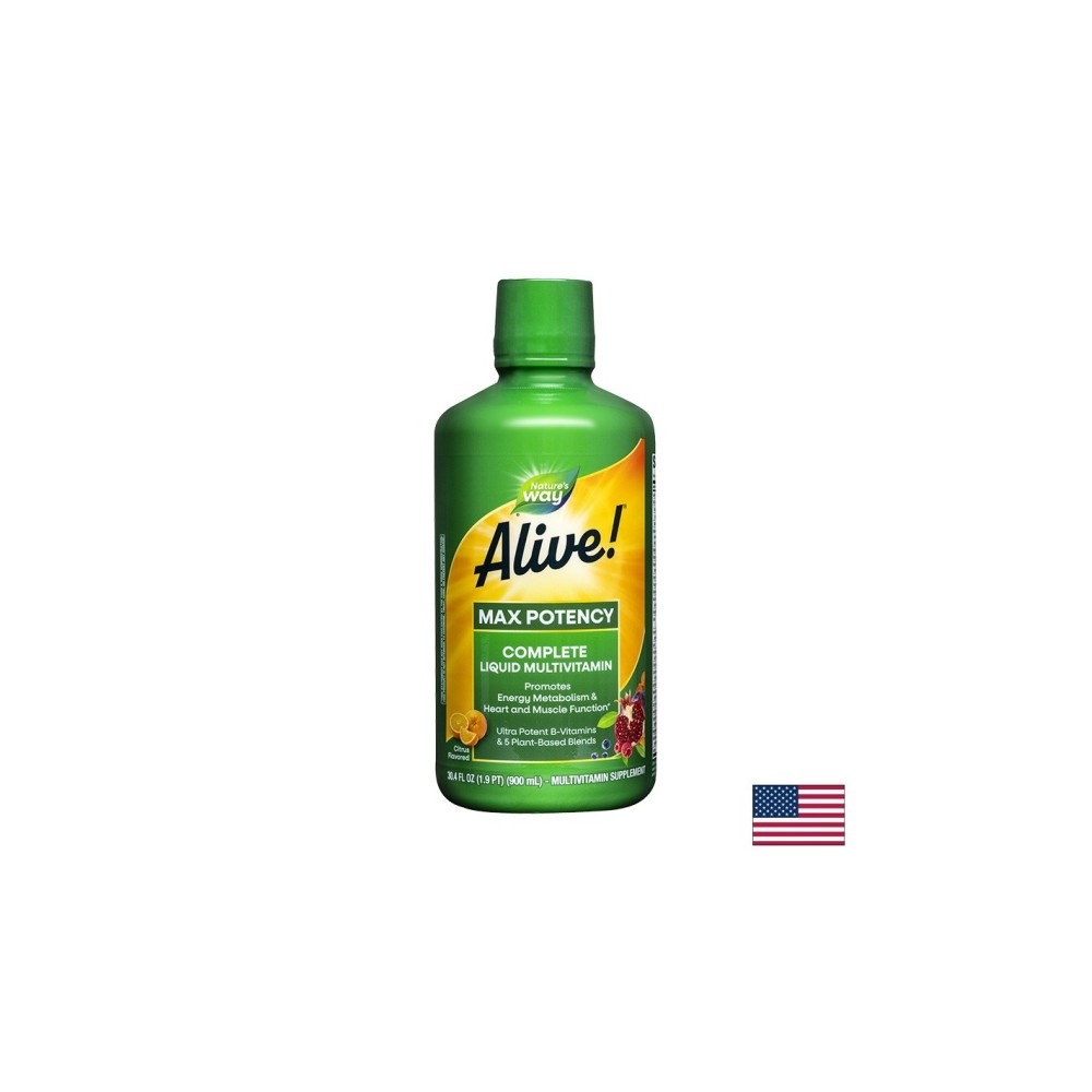 Alive! - Алайв Течен мултивитамин Маx Potency, 900 ml Nature’s Way Alive! - Алайв Течен мултивитамин Маx Potency, 900 ml Nature’s Way