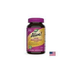 Alive! Hair, Skin & Nails Gummies/ Алайв! Коса, кожа и нокти, 60 желирани таблетки Nature’s Way