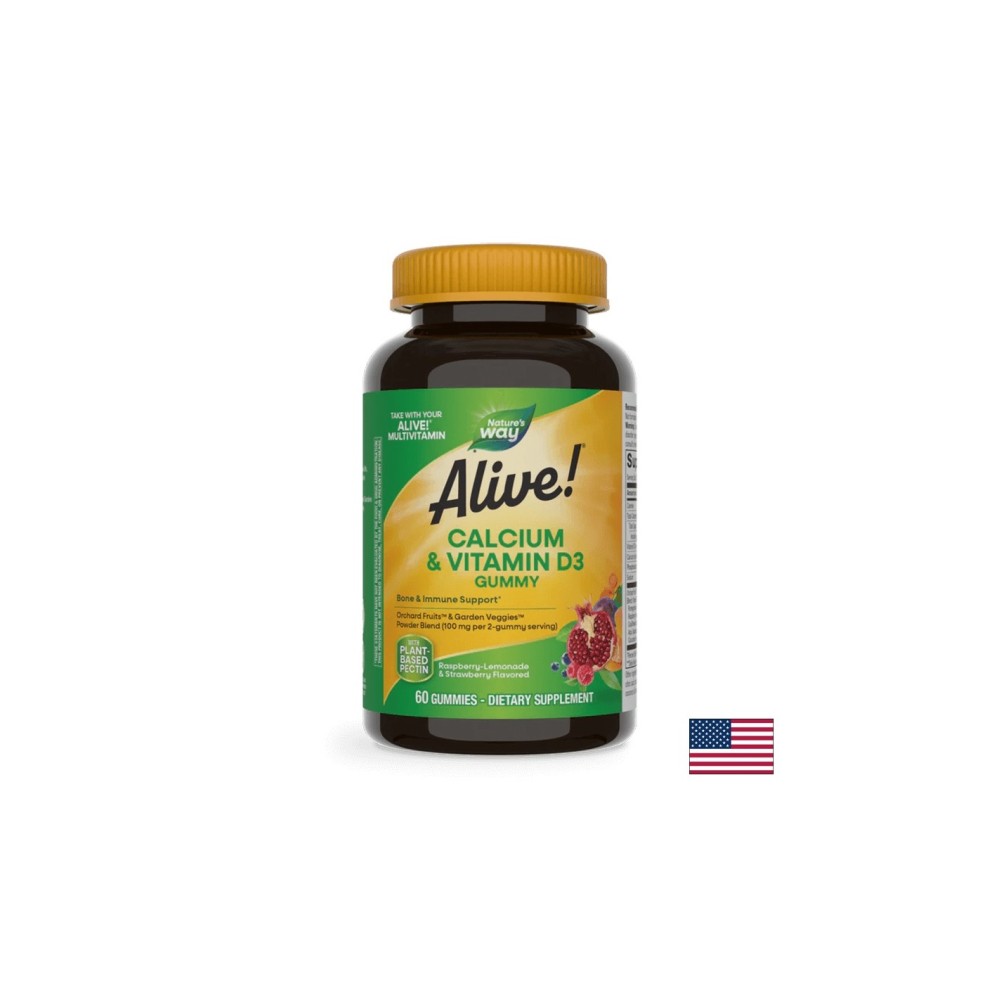 Alive! Calcium + D3 Gummies / Алайв! Калций + D3, 60 желирани таблетки Nature’s Way Alive! Calcium + D3 Gummies / Алайв! Калций + D3, 60 желирани таблетки Nature’s Way