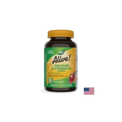 Alive! Calcium + D3 Gummies / Алайв! Калций + D3, 60 желирани таблетки Nature’s Way