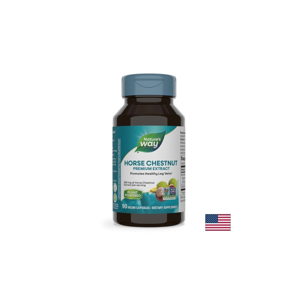 Horse Chestnut - Див кестен екстракт (при разширени вени), 90 капсули Nature’s Way Horse Chestnut - Див кестен екстракт (при разширени вени), 90 капсули Nature’s Way