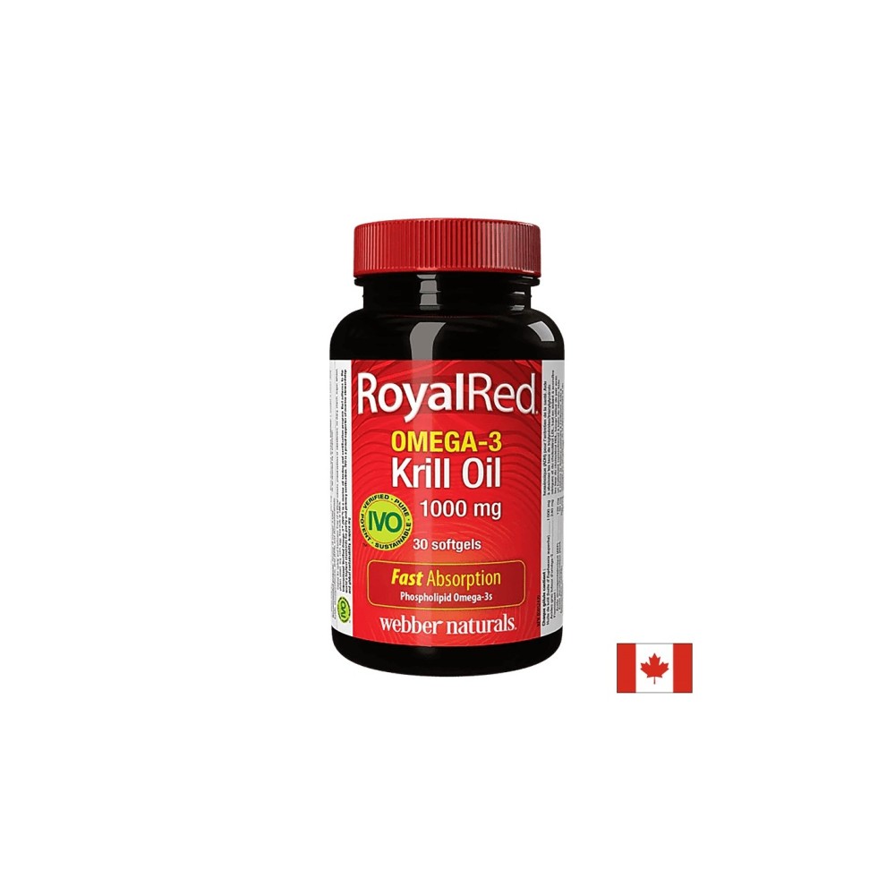Omega-3 Krill Oil RoyalRed®/ Омега-3 Крил масло 1000 mg x 30 софтгел капсули Webber Naturals Omega-3 Krill Oil RoyalRed®/ Омега-3 Крил масло 1000 mg x 30 софтгел капсули Webber Naturals