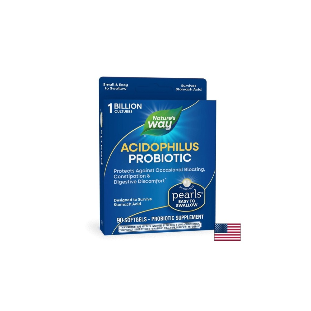 Pearls® Probiotic/ Пърлс® Пробиотик, 1 млрд. активни пробиотици x 90 софтгел капсули Nature’s Way