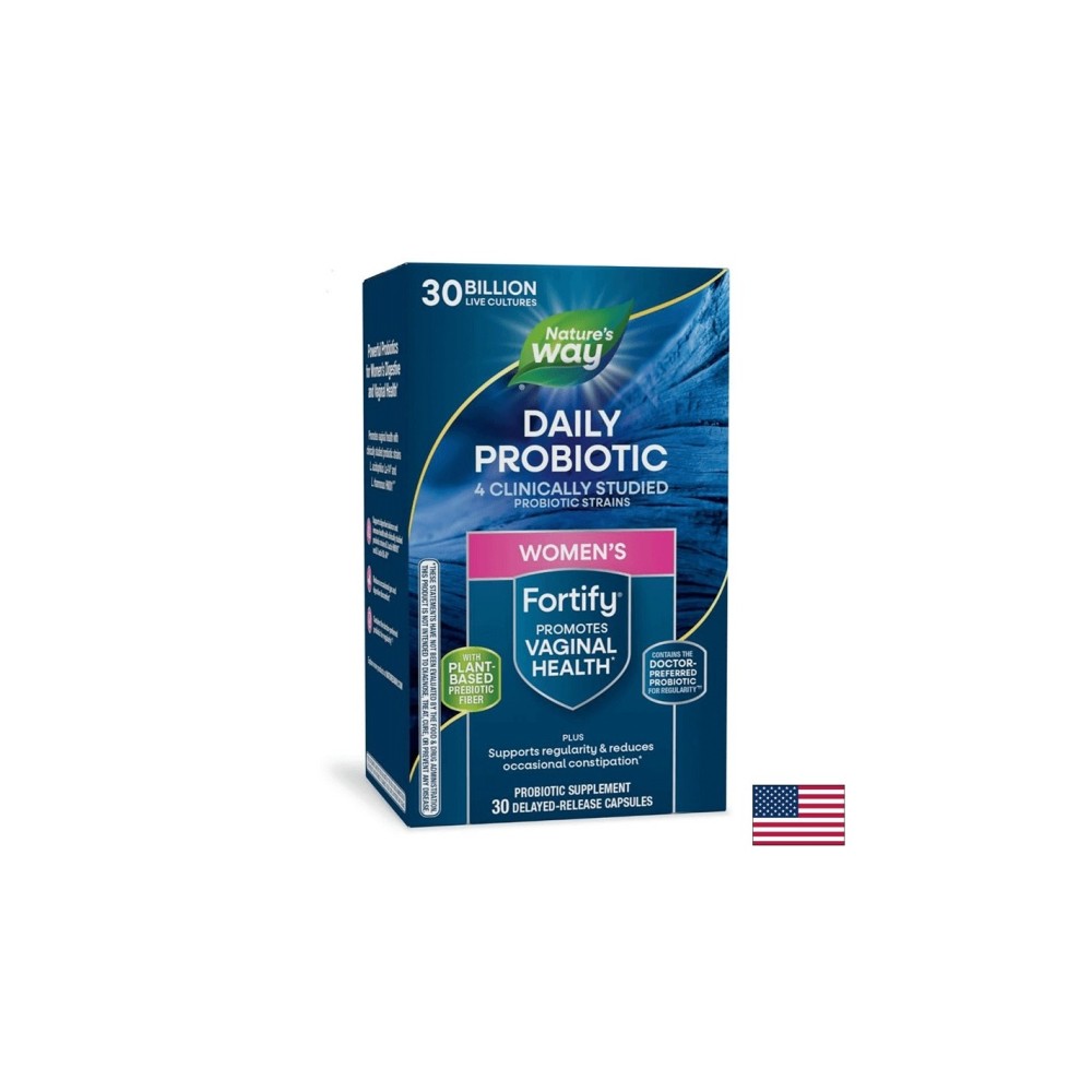 Fortify™ Womens Probiotic+ Prebiotics / Пробиотик за жени, 30 милиарда активни пробиотици, 30 капсули със забавено освобождаване Nature’s Way Fortify™ Womens Probiotic+ Prebiotics / Пробиотик за жени, 30 милиарда активни пробиотици, 30 капсули със забавено освобождаване Nature’s Way