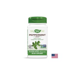 Peppermint Leaf - Мента (лист) – за успокояване на раздразненото дебело черво 350 mg, 100 капсули Nature’s Way