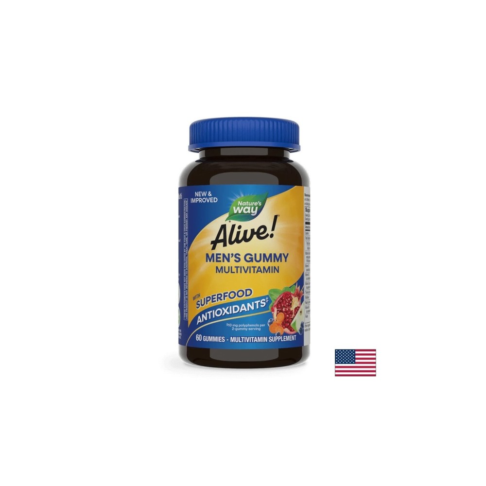 Alive! Mens Gummy Complete Multivitamin / Алайв! Мултивитамини за мъже, 60 желирани таблетки Nature’s Way Alive! Mens Gummy Complete Multivitamin / Алайв! Мултивитамини за мъже, 60 желирани таблетки Nature’s Way