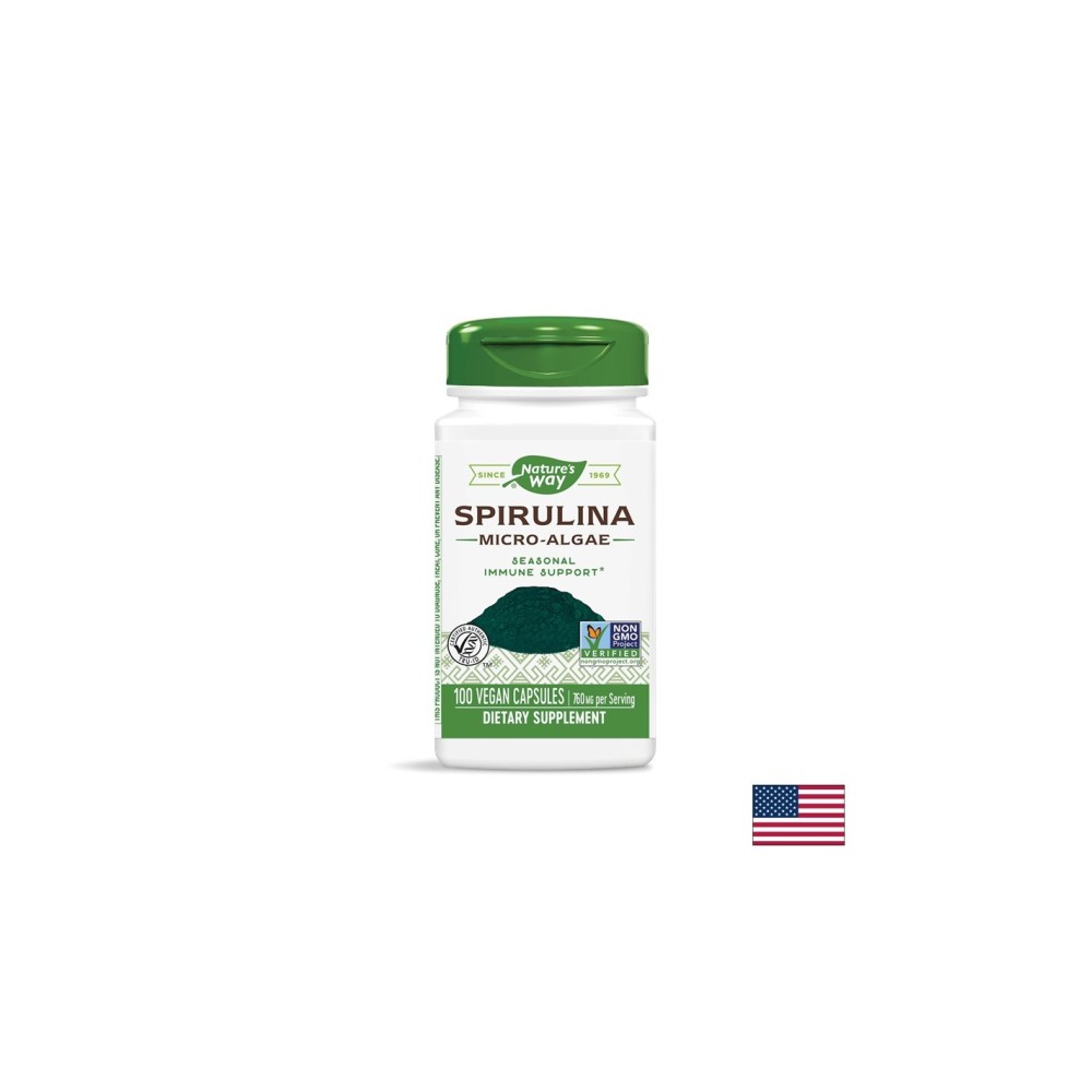Spirulina Micro-Algae/ Спирулина (микро-водорасли) 380 mg х 100 капсули Nature’s Way Spirulina Micro-Algae/ Спирулина (микро-водорасли) 380 mg х 100 капсули Nature’s Way