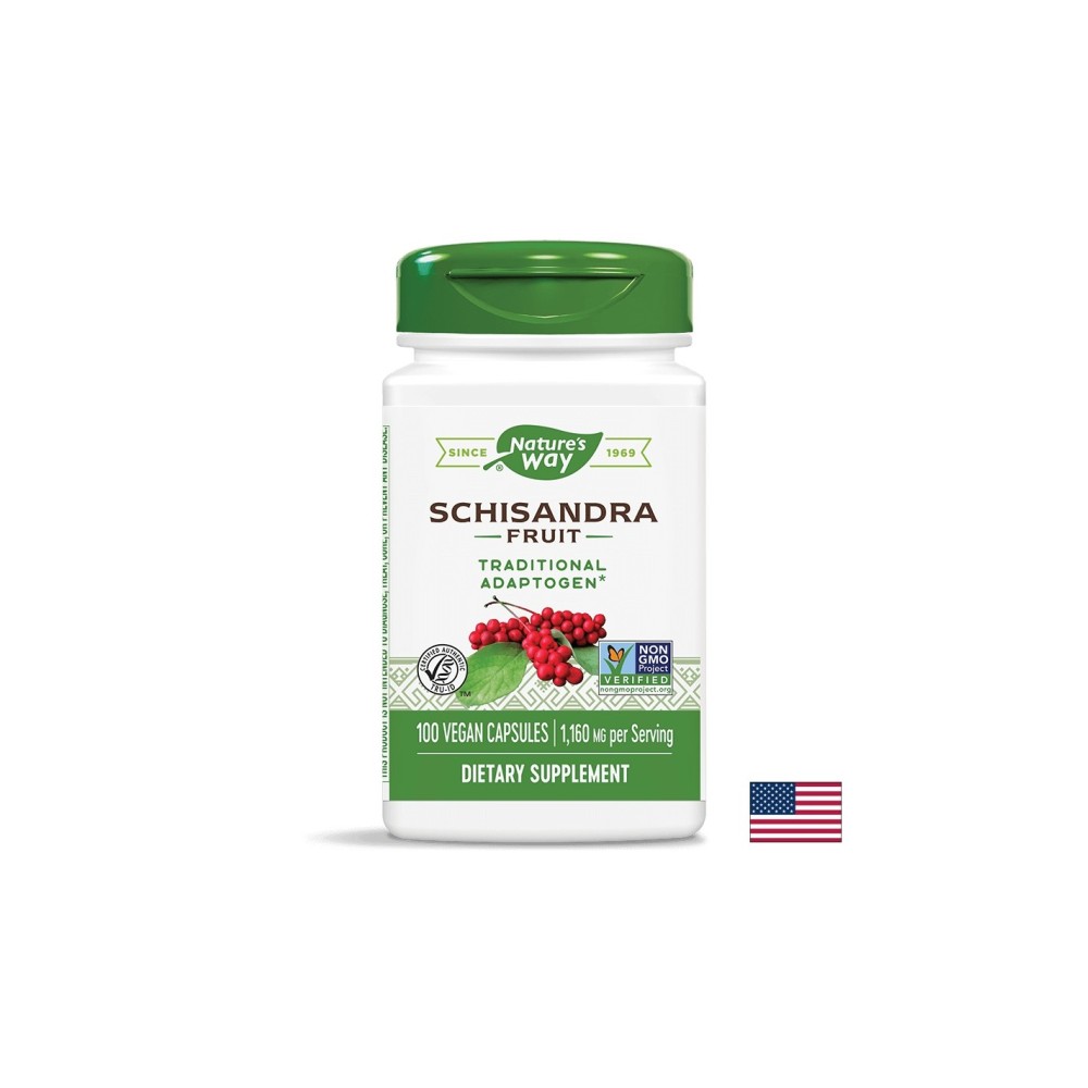 Schisandra Fruit – Шизандра (плод) - Адаптоген и имуномодулатор, 580 mg, 100 капсули Nature’s Way