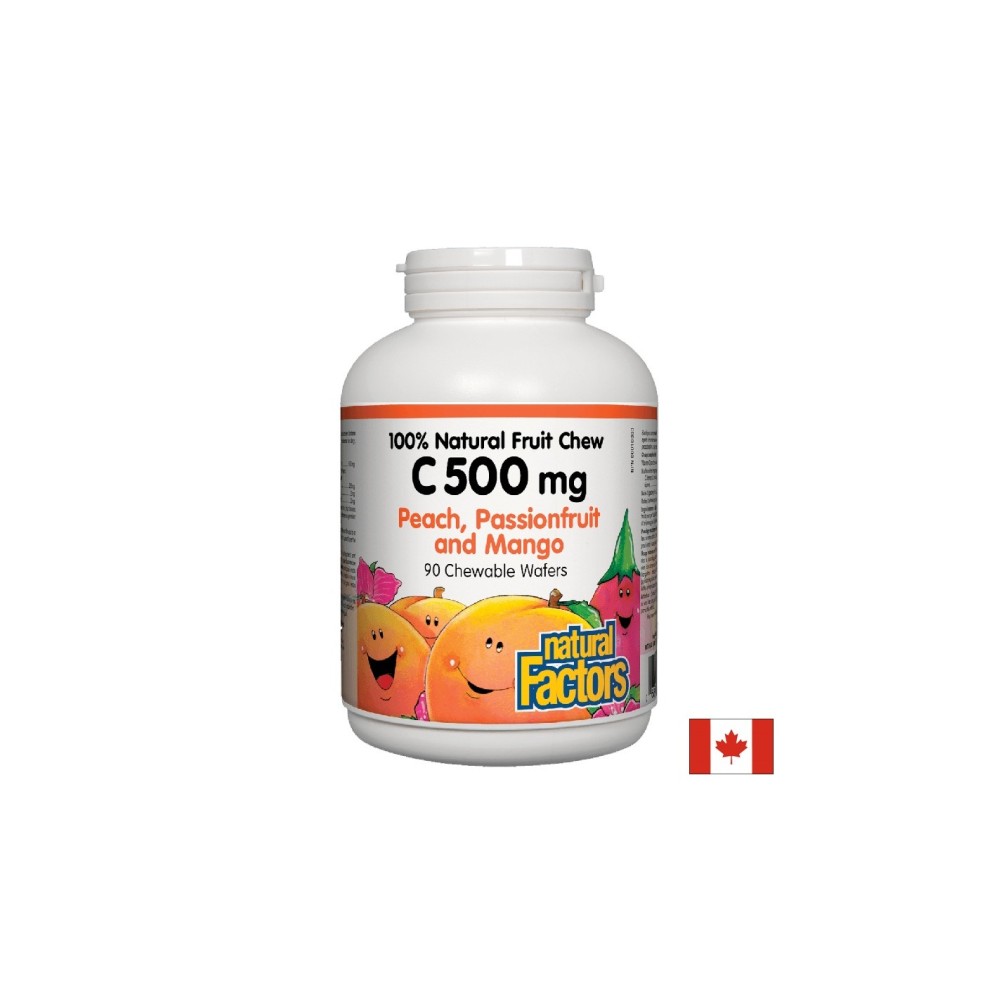 Vitamin C/ Витамин С 500 mg х 90 дъвчащи таблетки с вкус на тропически плодове Natural Factors