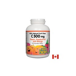 Vitamin C/ Витамин С 500 mg х 90 дъвчащи таблетки с вкус на тропически плодове Natural Factors