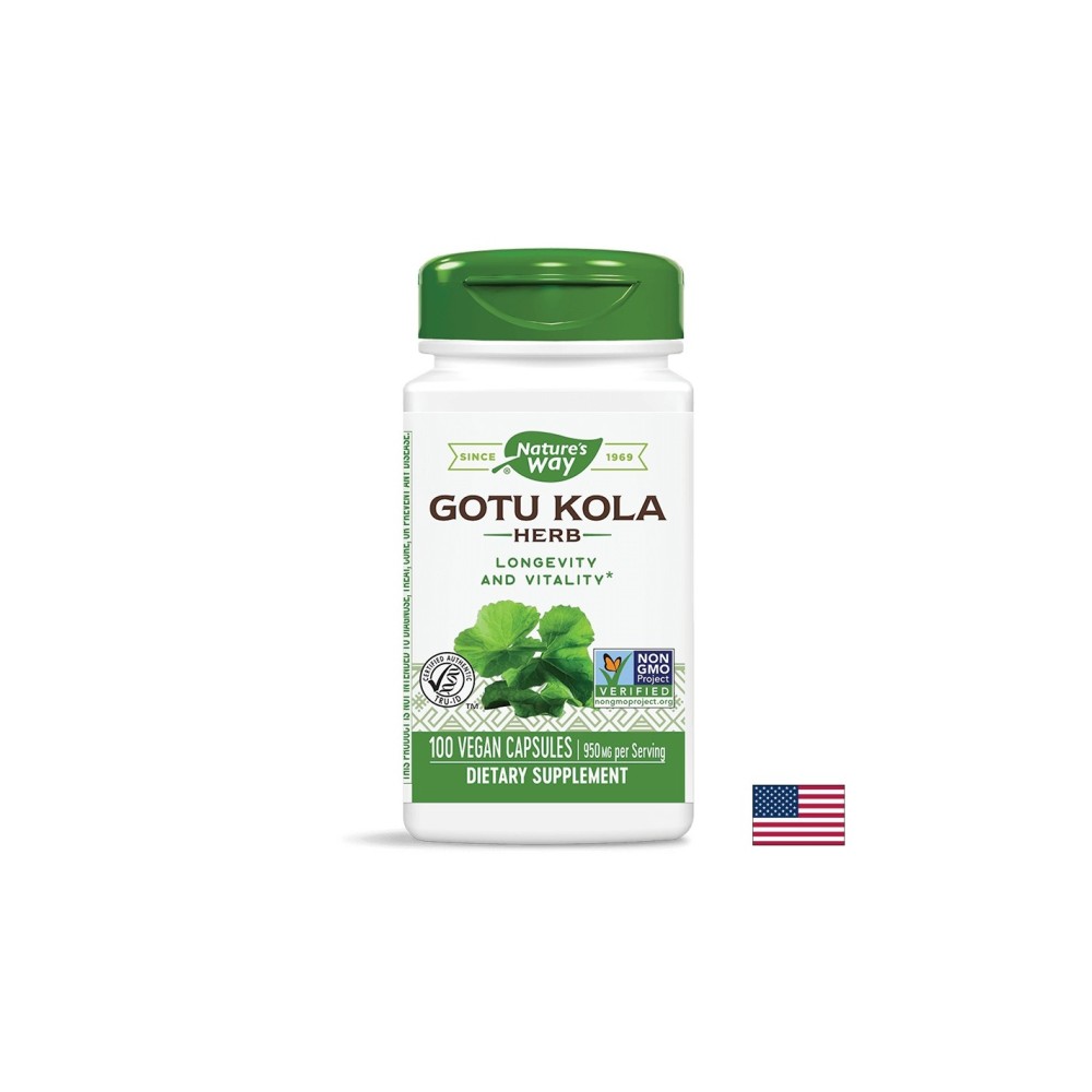 Студени крайници, кръвообращение - Готу Кола, 475 mg, 100 капсули Nature’s Way Студени крайници, кръвообращение - Готу Кола, 475 mg, 100 капсули Nature’s Way
