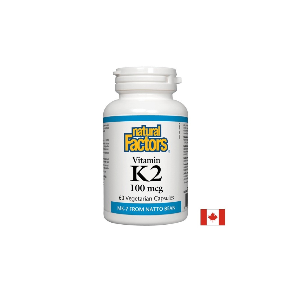 Vitamin K2/ Витамин К2 (MK-7) 100 mcg х 60 капсули Natural Factors Vitamin K2/ Витамин К2 (MK-7) 100 mcg х 60 капсули Natural Factors