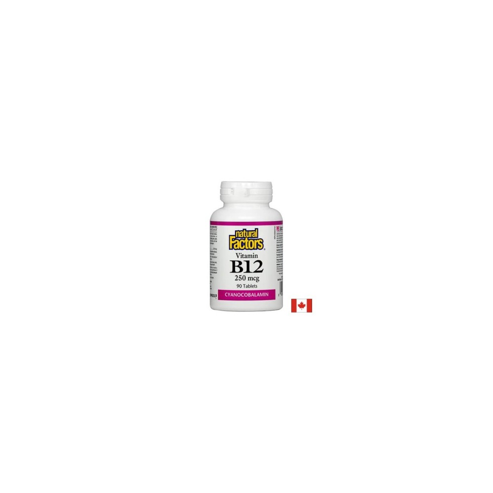 Vitamin B12/ Витамин В12 (цианокобаламин) 250 mcg х 90 таблетки Natural Factors Vitamin B12/ Витамин В12 (цианокобаламин) 250 mcg х 90 таблетки Natural Factors