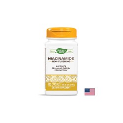 Niacinamide/ Ниацинамид (непредизвикващ зачервяване) 500 mg х 100 капсули  Nature’s Way