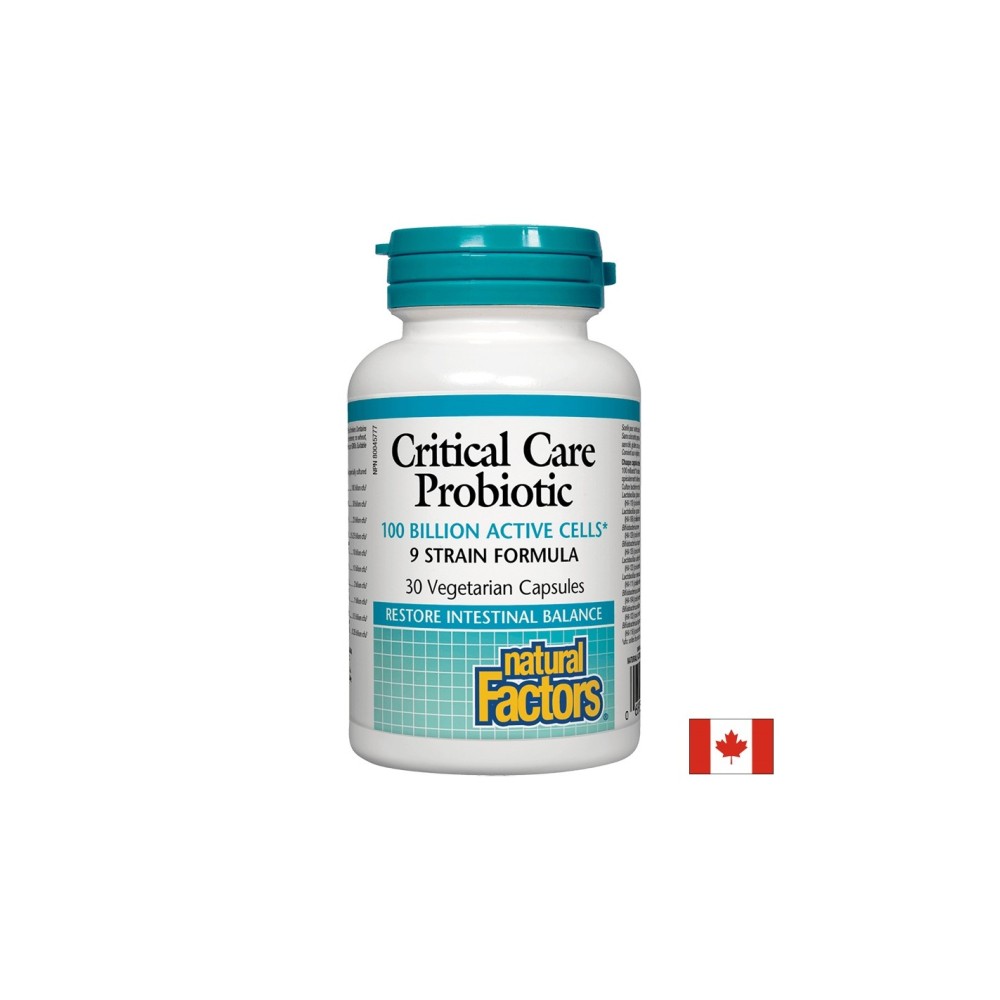 Critical Care Probiotic 9 щама, 100 млрд. активни пробиотици х 30 капсули Natural Factors