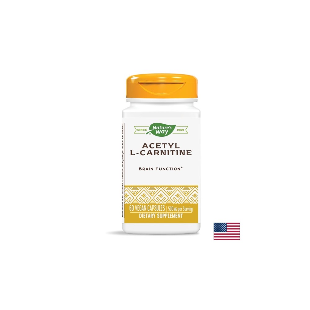 Acetyl L-Carnitine/ Ацетил-Л-Карнитин 500 mg x 60 капсули Nature’s Way