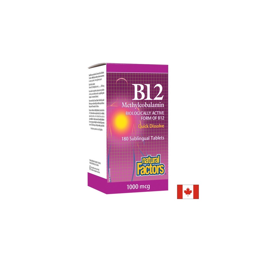 B12 Methylcobalamin/ Витамин В12 (метилкобаламин) x 180 сублингвални таблетки Natural Factors B12 Methylcobalamin/ Витамин В12 (метилкобаламин) x 180 сублингвални таблетки Natural Factors