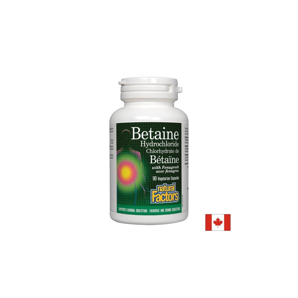 Betaine Hydrochloride / Бетаин Хидрохлорид, 500 mg, 90 капсули Natural Factors Betaine Hydrochloride / Бетаин Хидрохлорид, 500 mg, 90 капсули Natural Factors