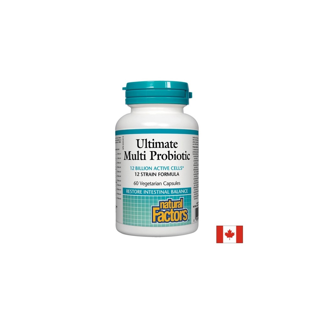 Ultimate Multi Probiotic/ Мулти пробиотик 12 щама, 12 млрд. активни пробиотици х 60 капсули Natural Factors