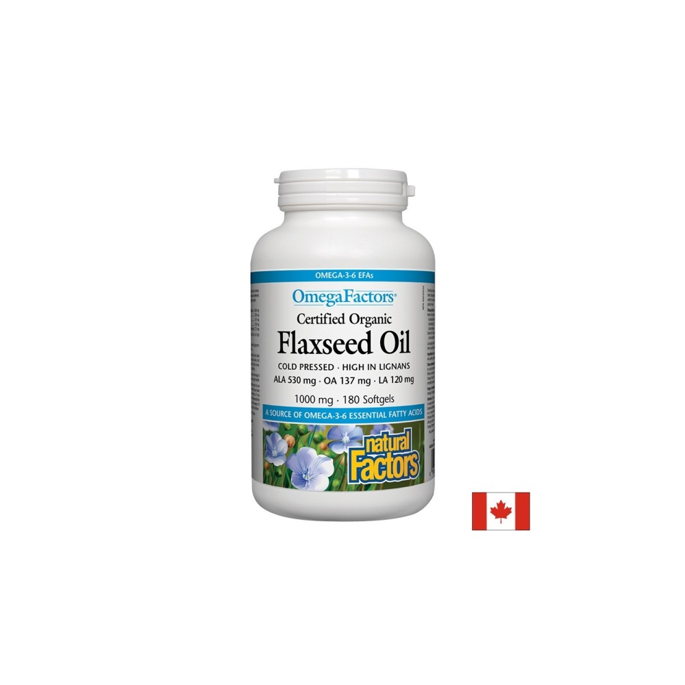Flaxseed Oil/ Ленено масло 1000 mg х 180 софтгел капсули Natural Factors Flaxseed Oil/ Ленено масло 1000 mg х 180 софтгел капсули Natural Factors