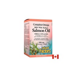 Salmon Oil 100% Wild Alaskan/ Дива сьомга (масло) от Аляска 1300 mg х 90 софтгел капсули Natural Factors
