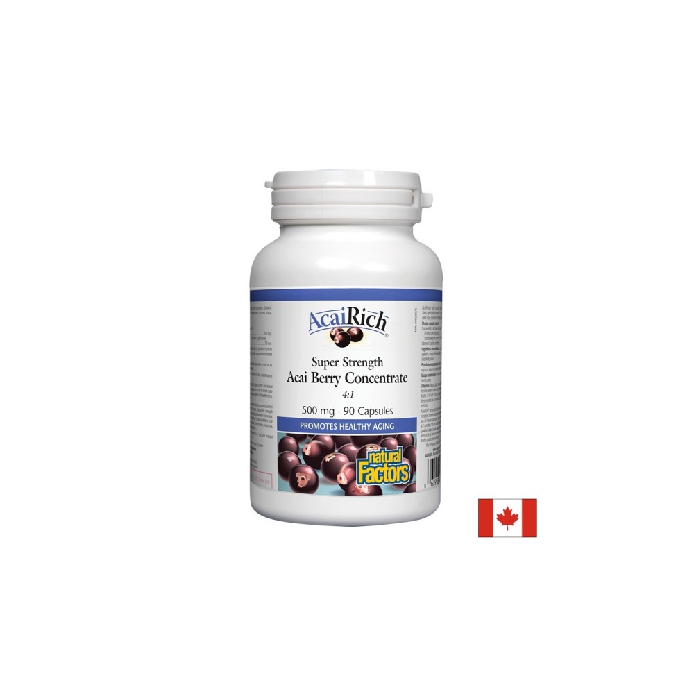 AcaiRich® Acai Berry Concentrate 4:1/ Акай 500 mg x 90 капсули Natural Factors