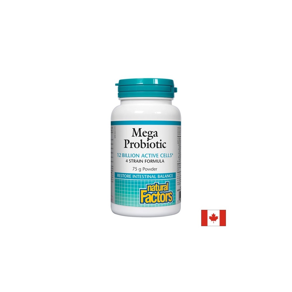 Mega Probiotic/ Мега пробиотик 4 щама, 12 млрд. активни пробиотици 75 g пудра х 75 дози Natural Factors Mega Probiotic/ Мега пробиотик 4 щама, 12 млрд. активни пробиотици 75 g пудра х 75 дози Natural Factors