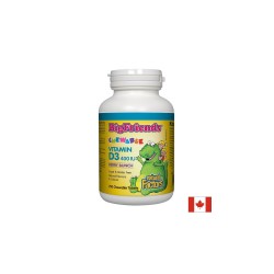 Vitamin D3 Big Friends®/ Витамин D3 за деца 400 IU х 250 дъвчащи таблетки с вкус горски плодове Natural Factors