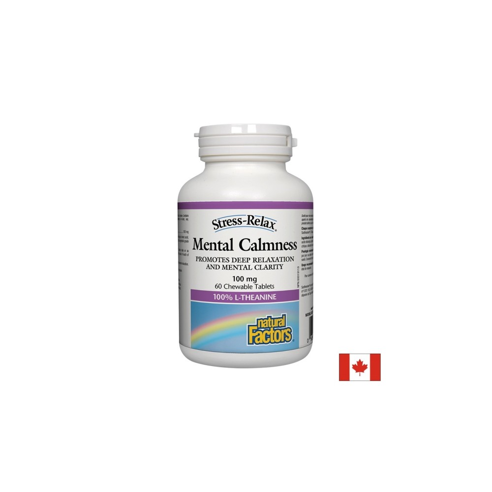 Mental Calmness/ Л-Теанин 100 mg х 60 дъвчащи таблетки Natural Factors Mental Calmness/ Л-Теанин 100 mg х 60 дъвчащи таблетки Natural Factors