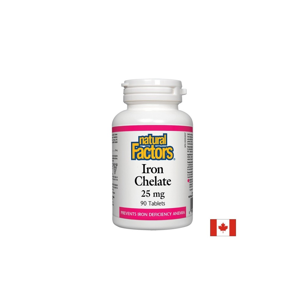 Iron Chelate/ Желязо (хелат) 25 mg x 90 таблетки Natural Factors Iron Chelate/ Желязо (хелат) 25 mg x 90 таблетки Natural Factors
