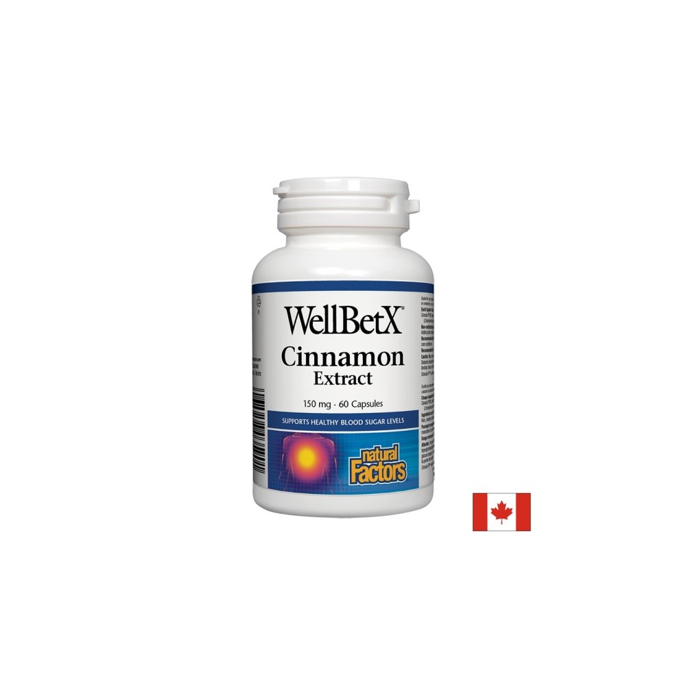WellBetX® Cinnamon Extract/ Канела 150 mg х 60 капсули Natural Factors WellBetX® Cinnamon Extract/ Канела 150 mg х 60 капсули Natural Factors