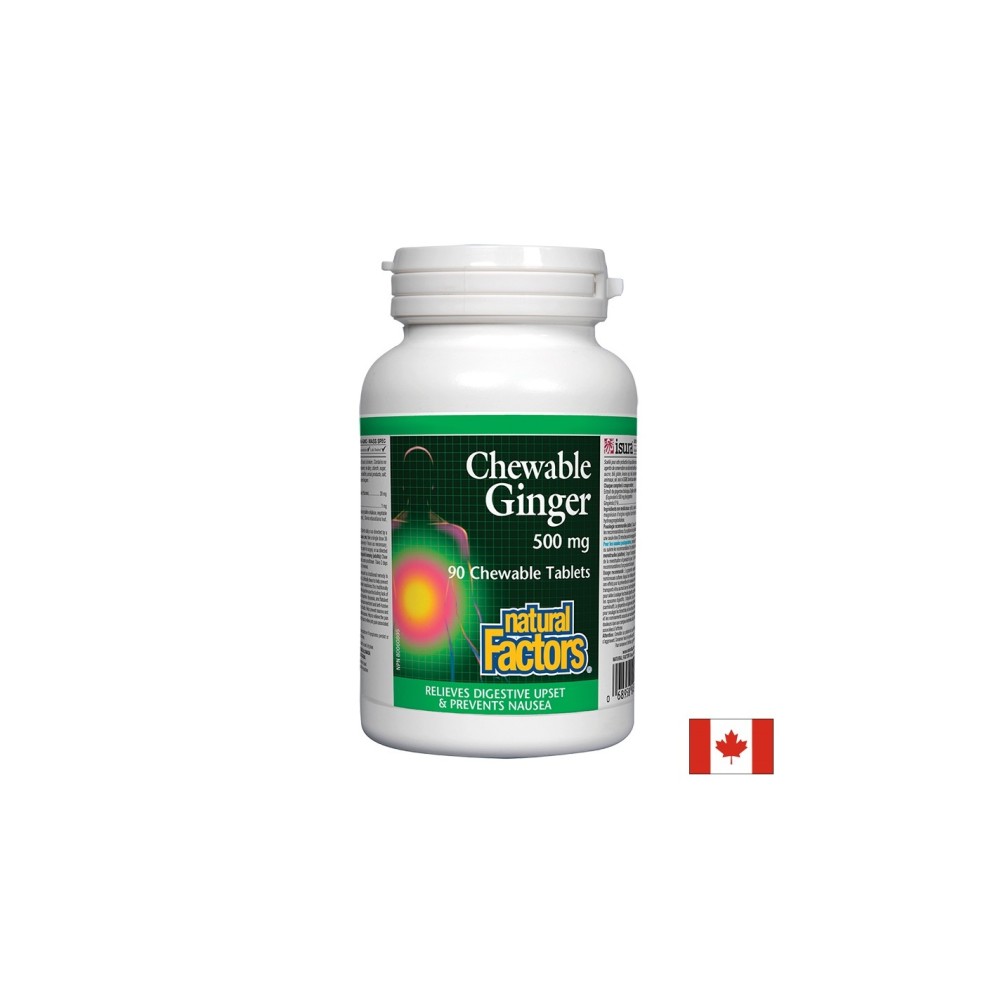 Ginger Chewable/ Джинджифил 500 mg х 90 дъвчащи таблетки Natural Factors Ginger Chewable/ Джинджифил 500 mg х 90 дъвчащи таблетки Natural Factors