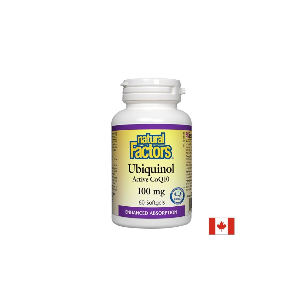 Ubiquinol Active CoQ10/ Убиквинол Активен Коензим 100 mg x 60 софтгел капсули Natural Factors Ubiquinol Active CoQ10/ Убиквинол Активен Коензим 100 mg x 60 софтгел капсули Natural Factors