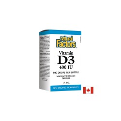 Vitamin D3/ Витамин D3 400 IU x 15 ml/ 500 дози Natural Factors