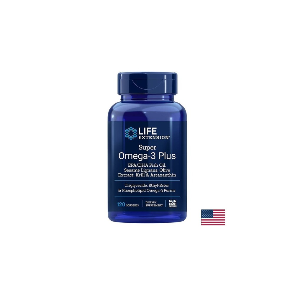 Super Omega-3 Plus / Омега-3 от рибено масло, Крил, Астаксантин, Лигнан от сусам и Маслина х 120 софтгел капсули Super Omega-3 Plus / Омега-3 от рибено масло, Крил, Астаксантин, Лигнан от сусам и Маслина х 120 софтгел капсули