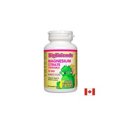 Magnesium Citrate Big Friends - Магнезий (цитрат) за деца 50 mg, 60 дъвчащи таблетки с вкус на дъвка Natural Factors
