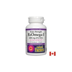 RxOmega-3 Extra Strength / Рибено масло, 1170 mg (600 mg EPA/DHA) х 60 софтгел капсули Natural Factors