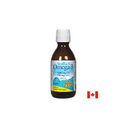 Мозъчна дейност, здрави кости и стави - Омега 3 и витамин D3 SeaRich, 200 ml Natural Factors