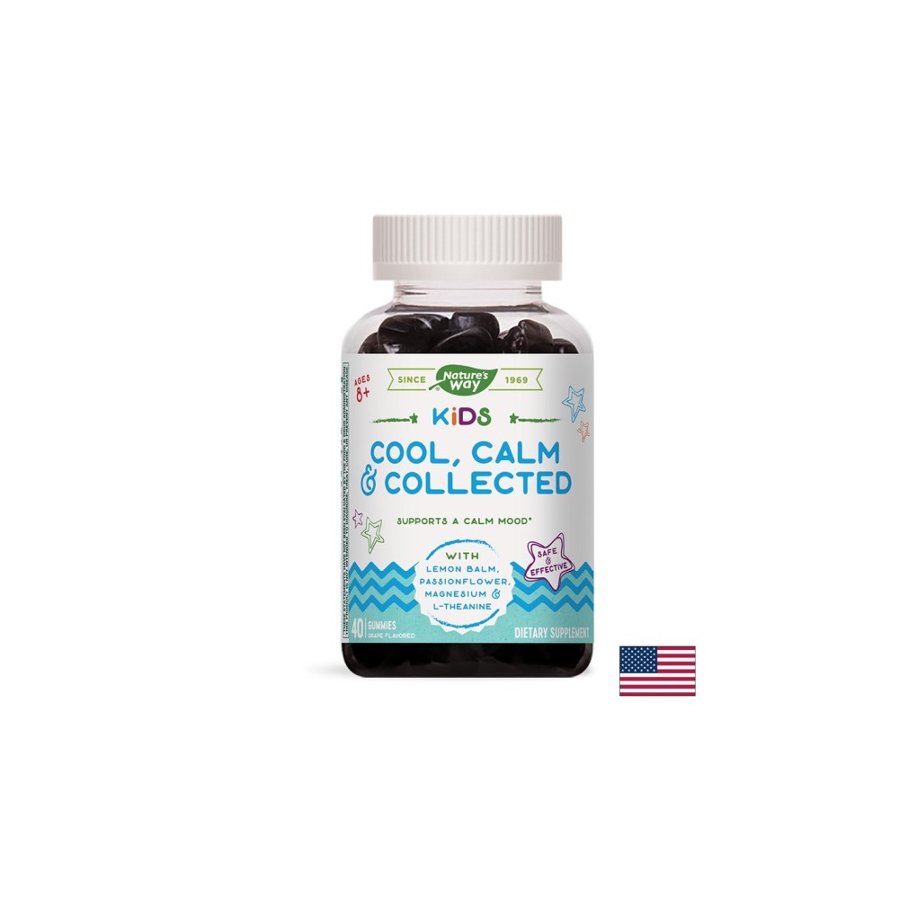 Kids Cool, Calm & Collected /С маточина, пасифлора, магнезий, Л-теанин/, 40 желирани таблетки Nature’s Way