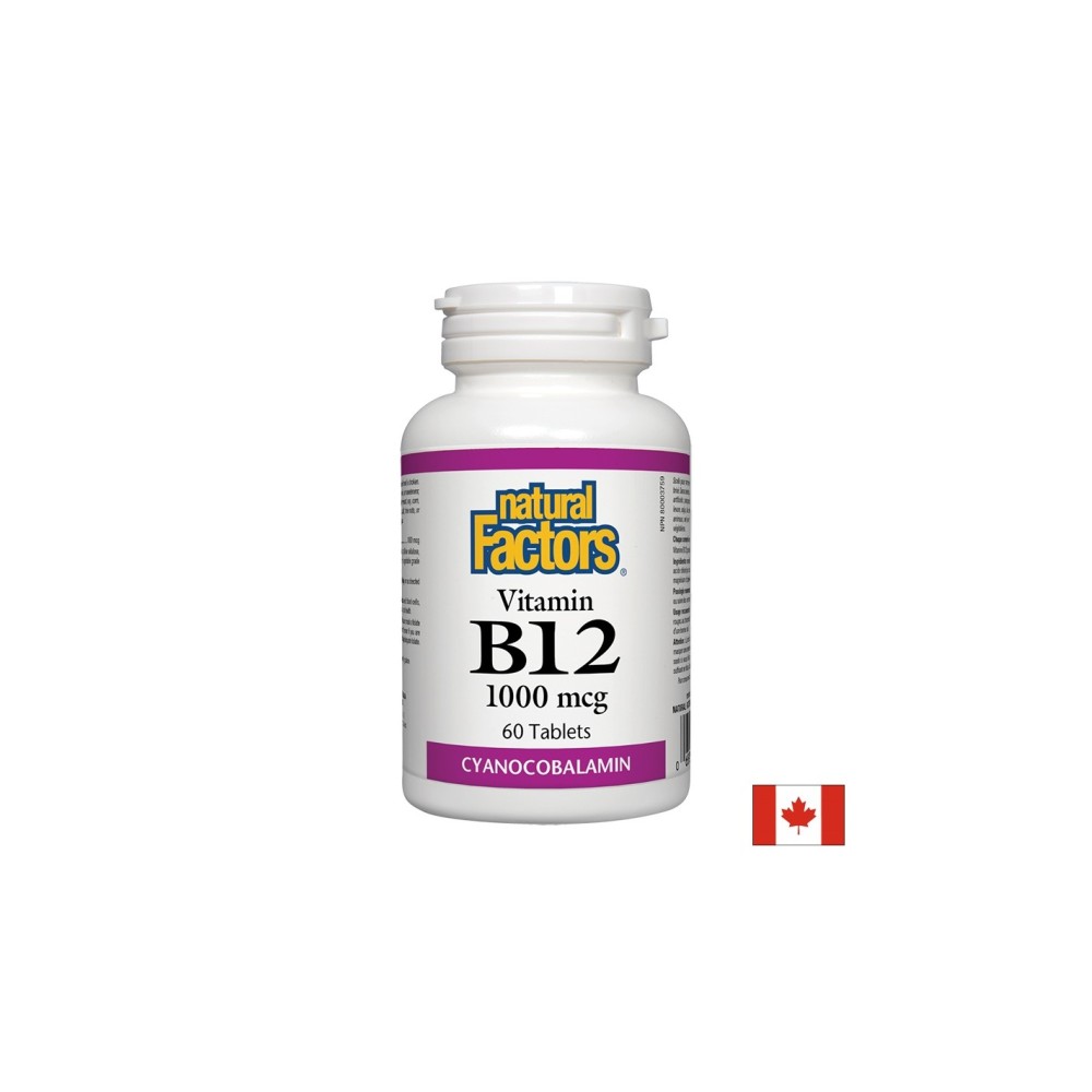 Vitamin B12/ Витамин В12 (цианокобаламин) 1000 mcg х 60 таблетки Natural Factors Vitamin B12/ Витамин В12 (цианокобаламин) 1000 mcg х 60 таблетки Natural Factors