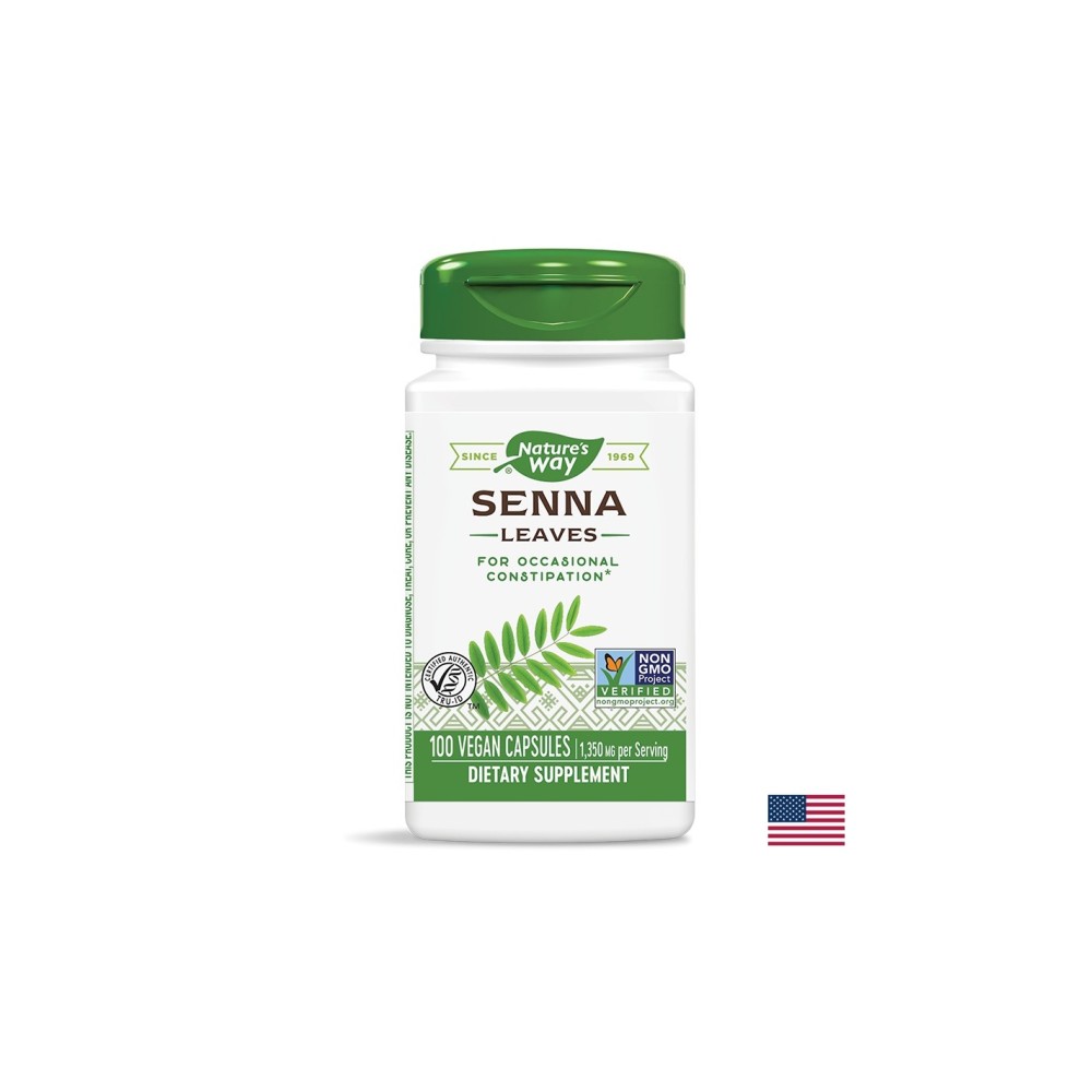 Senna Leaf - Сена (лист) - срещу запек, 450 mg, 100 капсули Nature’s Way