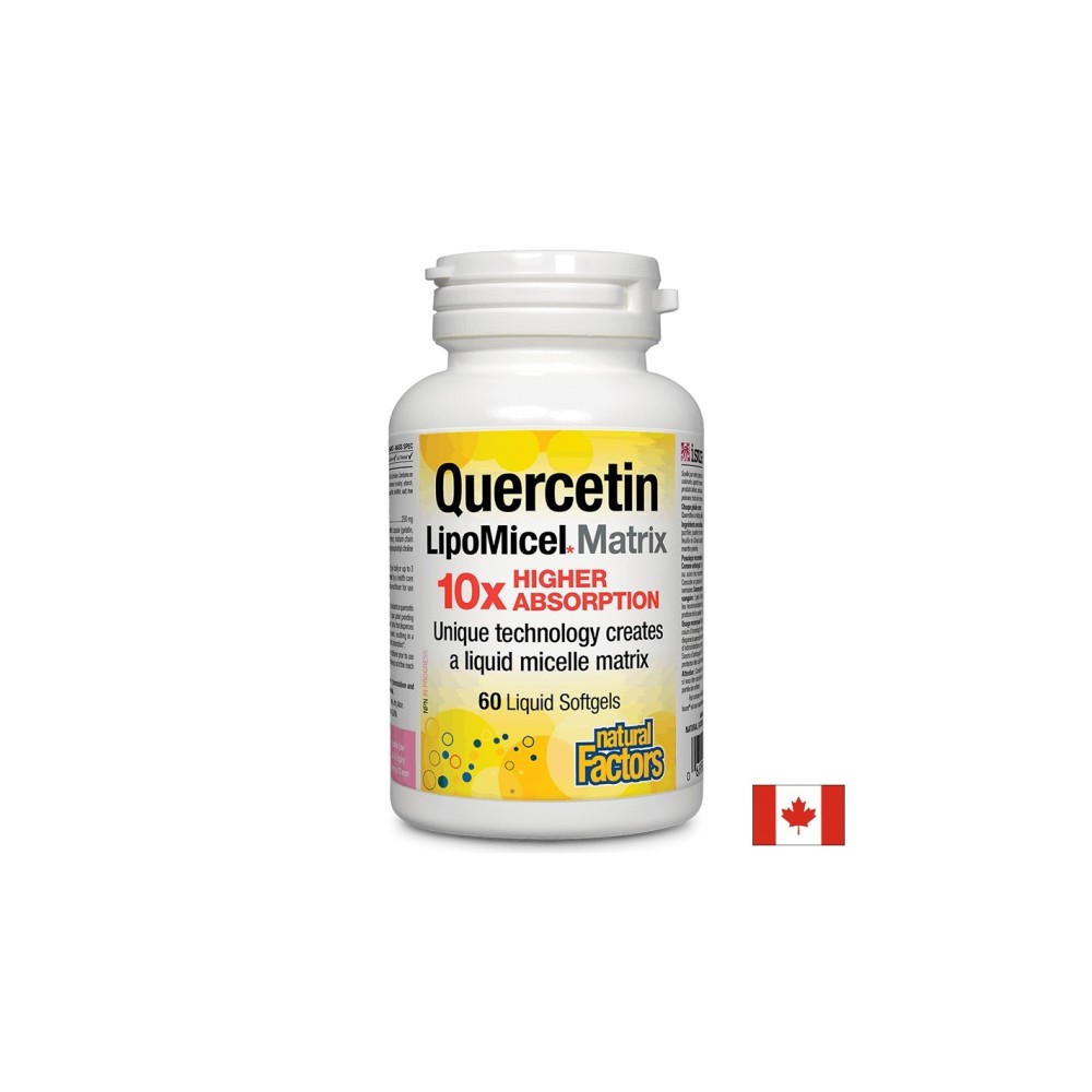 Quercetin LipoMicel Matrix 10 X Higher Absorption/ Кверцетин 250 mg x 60 софтгел капсули Natural Factors Quercetin LipoMicel Matrix 10 X Higher Absorption/ Кверцетин 250 mg x 60 софтгел капсули Natural Factors
