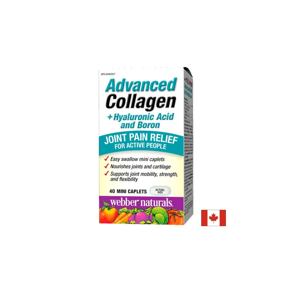 Advanced Collagen+Hyaluronic Acid and Boron/ Колаген + Хиалуронова киселина и Бор х 40 мини каплети Webber Naturals Advanced Collagen+Hyaluronic Acid and Boron/ Колаген + Хиалуронова киселина и Бор х 40 мини каплети Webber Naturals