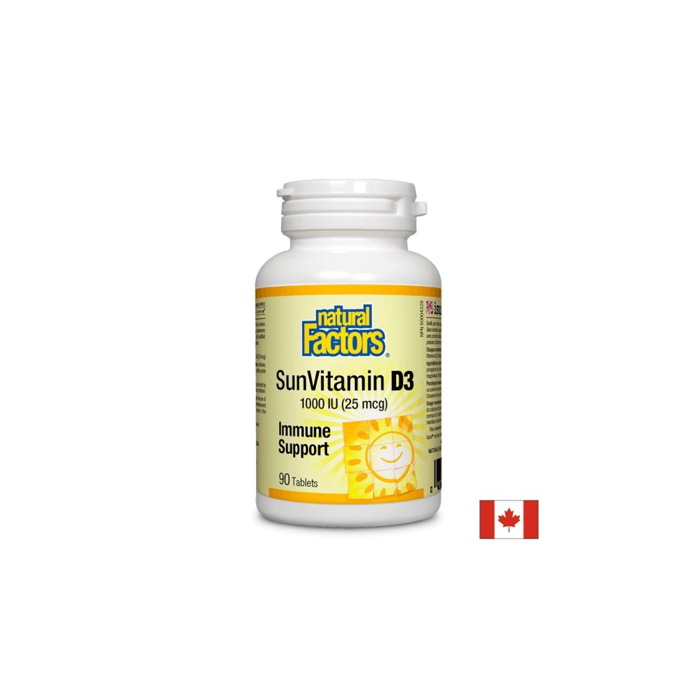 Vitamin D3/ Витамин D3 1000 IU, 90 таблетки Natural Factors Vitamin D3/ Витамин D3 1000 IU, 90 таблетки Natural Factors