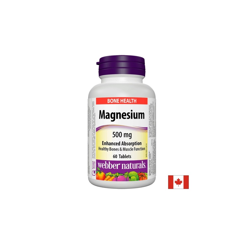 Magnesium/ Магнезий 500 mg x 60 таблетки с оптимална абсорбция Webber Naturals Magnesium/ Магнезий 500 mg x 60 таблетки с оптимална абсорбция Webber Naturals