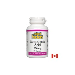 Pantothenic Acid - Пантотенова киселина / Витамин В5 (калциев д-пантотенат), 250 mg, 90 капсули Natural Factors