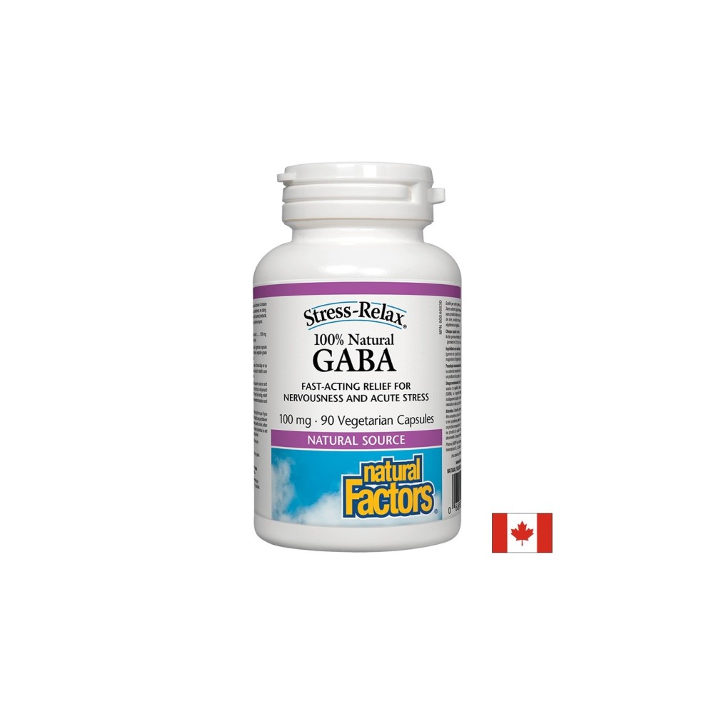 GABA 100% Natural/ Гама-АминоБутирова Киселина 100 mg х 90 капсули Natural Factors GABA 100% Natural/ Гама-АминоБутирова Киселина 100 mg х 90 капсули Natural Factors