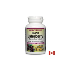 Black Elderberry Standardized Extract / Черен бъз /Стандартизиран екстракт/, 100 mg, 60 бързоусвоими софтгел капсули Natural Factors